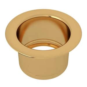 Extended 2-1/2 in. Disposal Flange or Throat for Fireclay Sinks and Shaws Sinks in Italian Brass