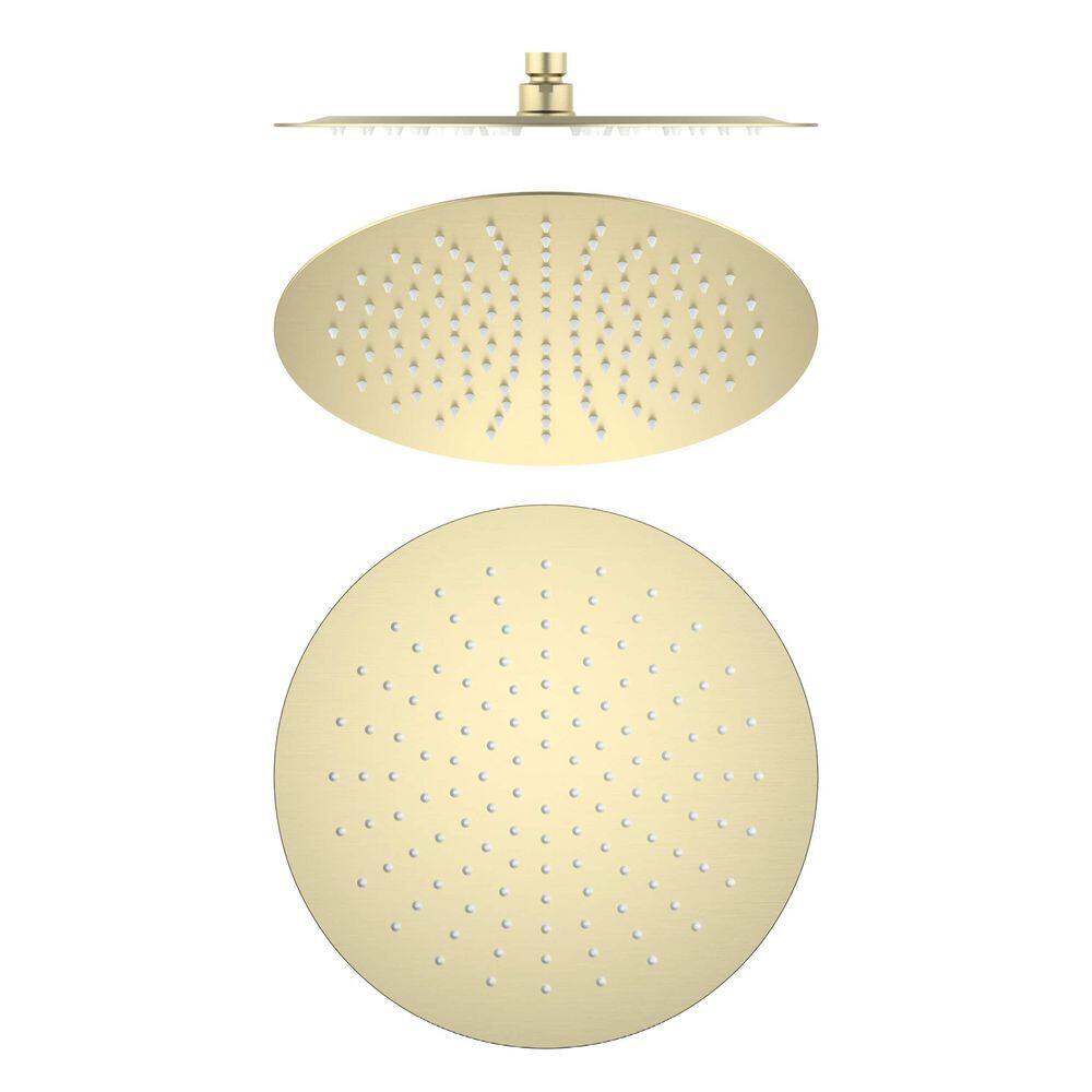 3-Spray Patterns with 1.75 GPM 12 in. Wall Mount Mist, Rain Fixed Shower Head with Pressure Balance in Brushed Gold price history on PriceWatchPro