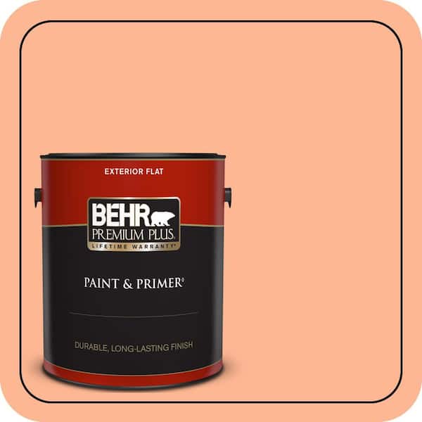 BEHR PREMIUM PLUS 1 gal. #P200-4 Carotene Flat Exterior Paint & Primer