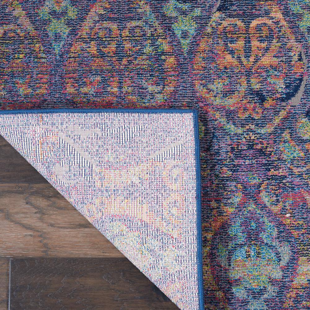 Silky Sheen Bohemian Navy 2' x 4' Synthetic Area Rug