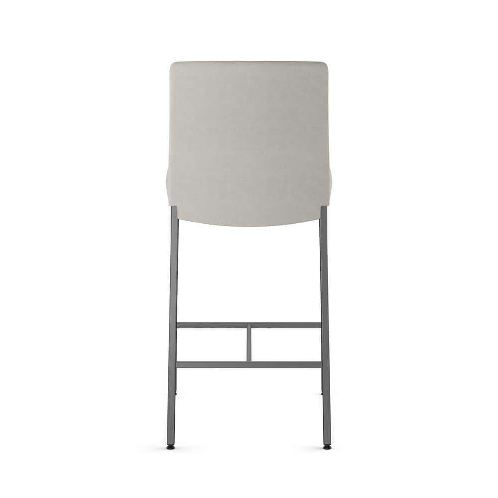 Torres 26'' Light Grey Polyurethane Counter Stool with Dark Grey Metal Frame