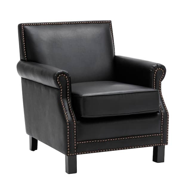 leather studded arm chair