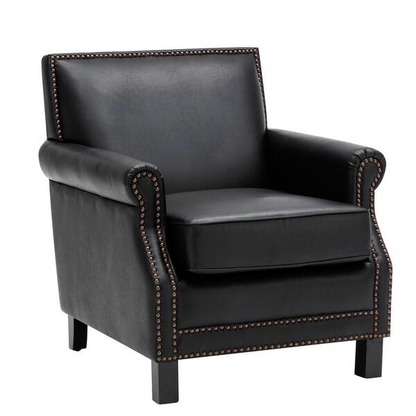 leather nailhead accent chair