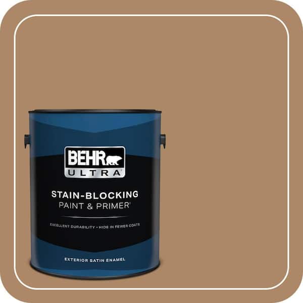 BEHR ULTRA 1 gal. #BIC-44 Chamois Leather Satin Enamel Exterior Paint & Primer