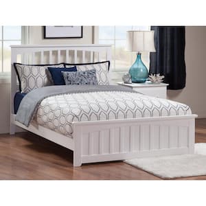 Mission White Queen Traditional Bed with Matching Foot Board