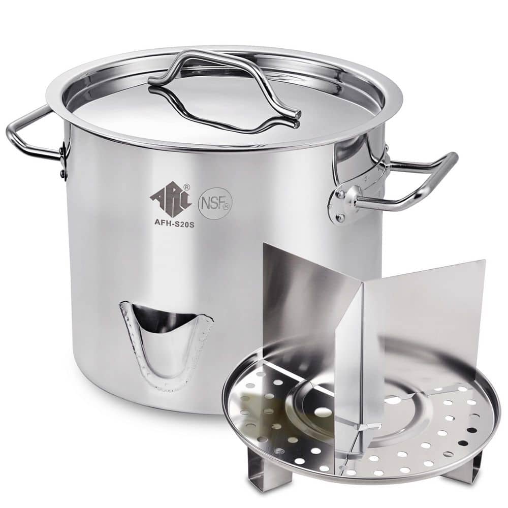 20 Quart Stainless Steel Steamer Pot with Basket Insert