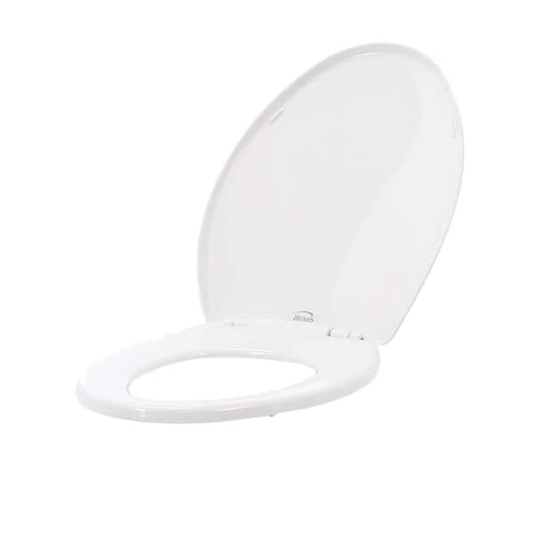 Bemis Kimball Slow Close Elongated Closed Front Toilet Seat In White 1580slow 000 The Home Depot - Air Force Toilet Seat Covers