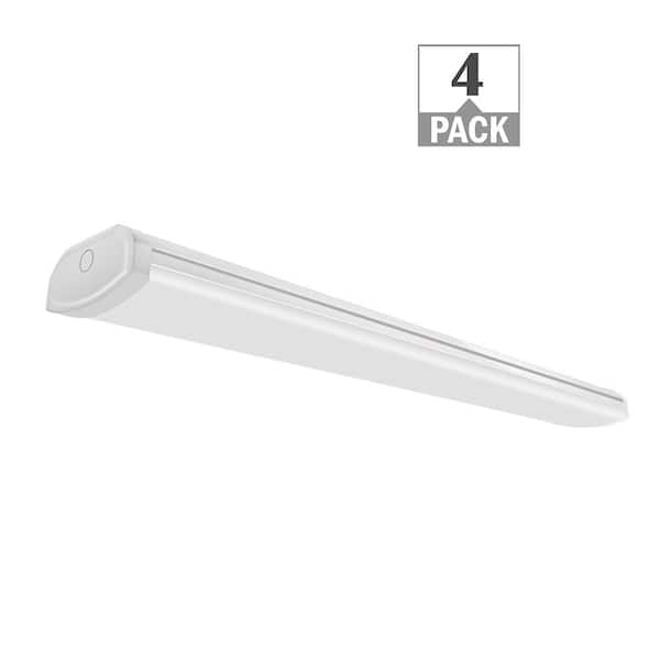 4 ft. 3600 Lumens 0-10V Dimmable 120-277V Integrated LED White Wraparound Light 40W  Bright White 4000K (4-Pack)