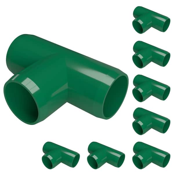 Formufit 3/4 in. Furniture Grade PVC Tee in Green (8-Pack)