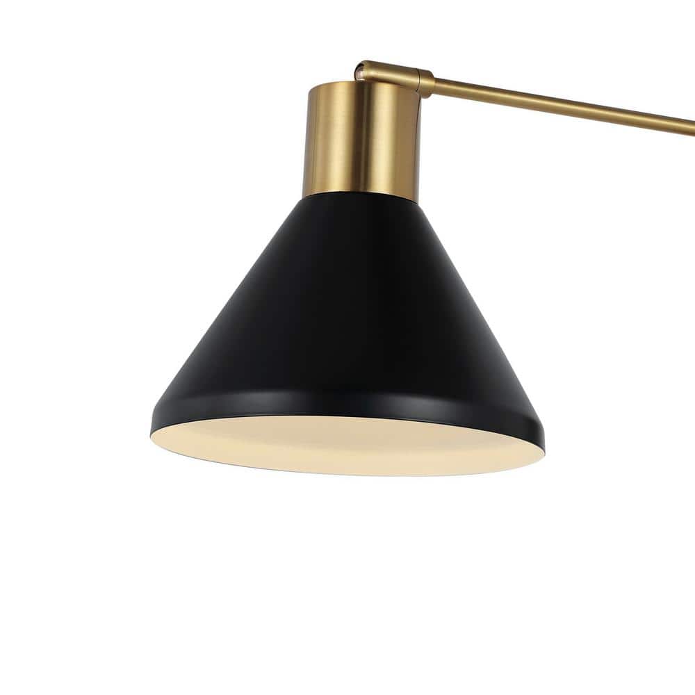 Max 20.5" Black and Brass Iron Swing Arm Wall Sconce