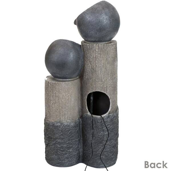 Sunnydaze 31 in. Tiered Cascading Cups Solar Fountain with
