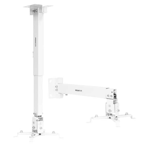 Full Motion Projector Wall and Ceiling Mount-White