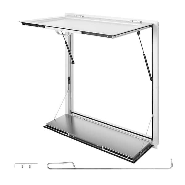 Concession Window with Folding Shelf 36 x 36 in., Opens Up to 85 Degrees, Aluminum Alloy Service Window for Food Trucks