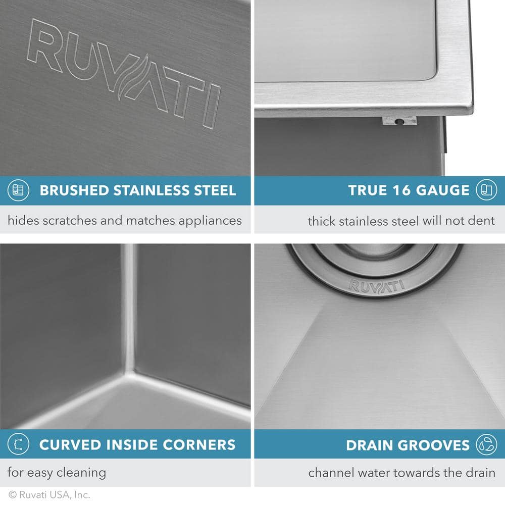 Ruvati 31-inch Stainless Steel Single Bowl Kitchen Sink