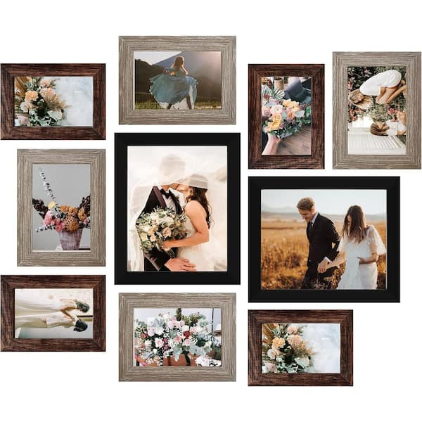 8 x 10 Black Wood Hanging Picture Frame Set (10-Pack)