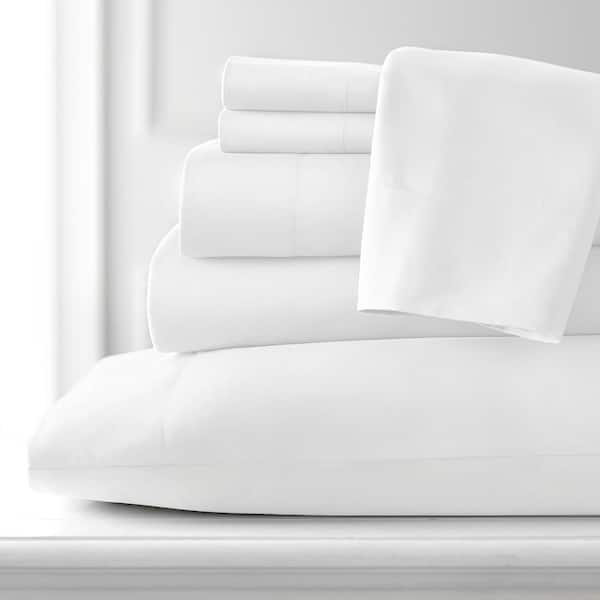 Southshore Fine Linens Vilano Series 21 in. Extra-Deep Pocket 6-Piece White Microfiber King Sheet Set