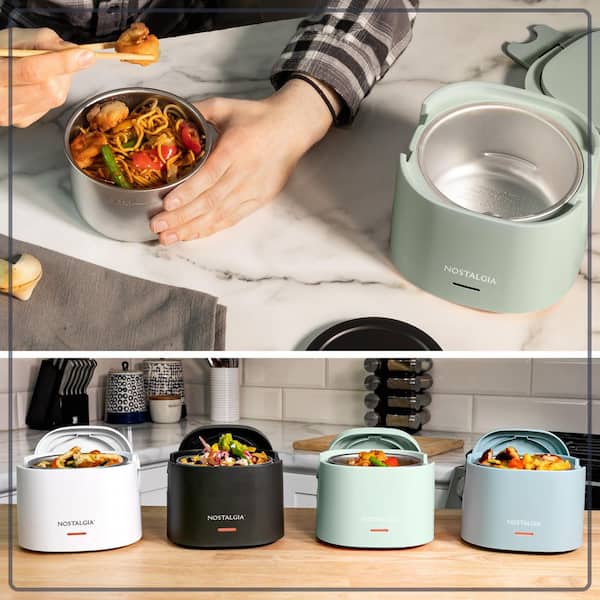 Nostalgia Sage 20 oz. Portable Heated Lunch Box NLB25SGD1 - The