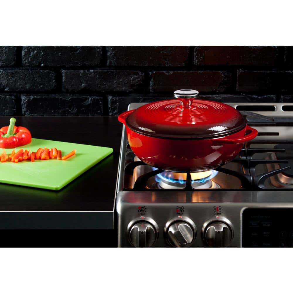Red Enameled Cast Iron 3 Qt Dutch Oven