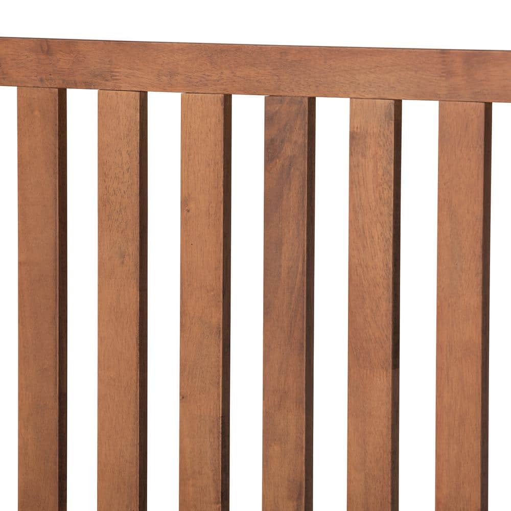Walnut Brown Tufted Upholstered Full Wood Platform Bed