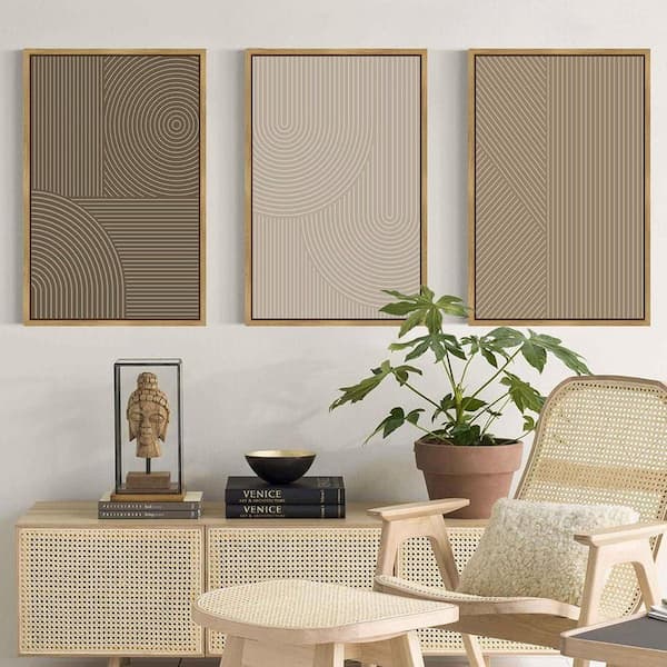 Large Minimalist Abstract Framed Wall Art 24 in. x 16 in. LINBQ191 ...