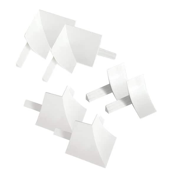 Molding Corner and End Caps D x.5 in. W x.5 in. L x.75 in. ABS Plastic 3/4 in. Finishing Caps, White (6-Pk)