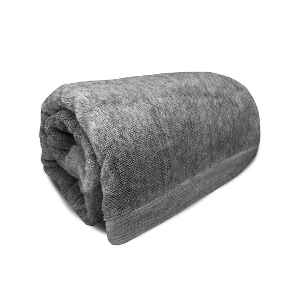 3pc Melange Viscose From Bamboo Cotton Bath Towels Charcoal
