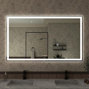 Swarm 60 in. W x 36 in. H Rectangular Frameless Radar LED Wall Bathroom Vanity Mirror