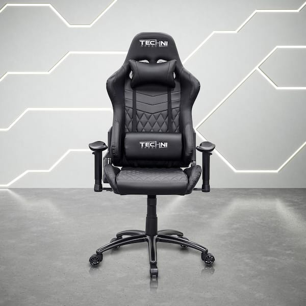Techni Sport Ergonomic Black High Back Racer Style Video Gaming Chair