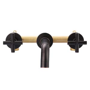 8 in. Widespread Double-Handle Wall Mounted Bathroom Sink Faucet in Oil Rubbed Bronze