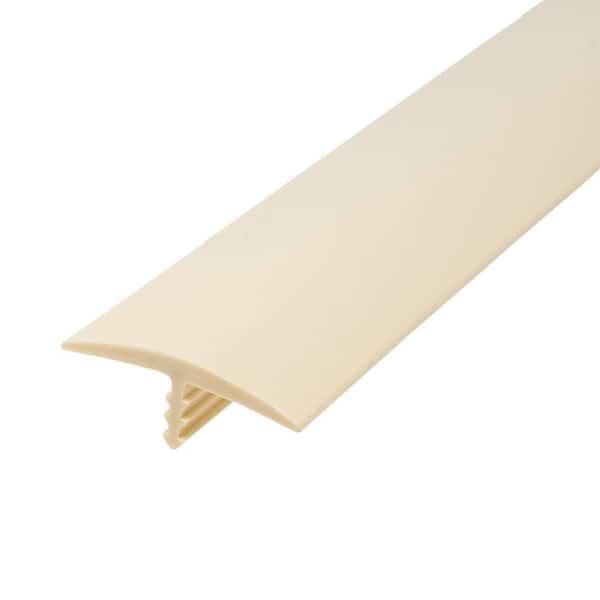 Outwater 1-1/8 in. Almond Flexible Polyethylene Center Barb Bumper Tee Moulding Edging 25 foot long Coil