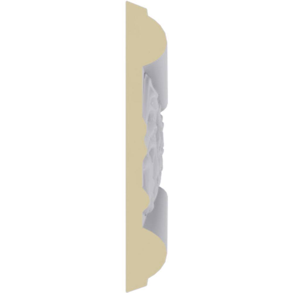 Primed White Floral Geometric Crown Moulding Panel