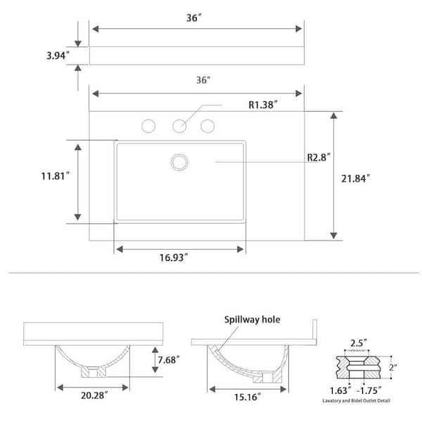 Have a question about YASINU 36 in. W x 22 in. D Quartz Stone in