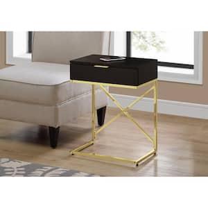 Espresso End Table with a Drawer
