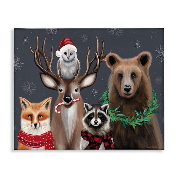 Stupell Industries Winter Woodland Animals by Elizabeth Tyndall 1-Piece Unframed Graphic Print Animal Poster Art Print 20 in. x 16 in.