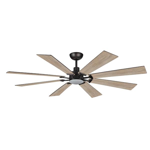 TroposAir Aria 60 in. Integrated LED Indoor/Outdoor Oil Rubbed Bronze Smart Ceiling Fan with Light and Remote Control