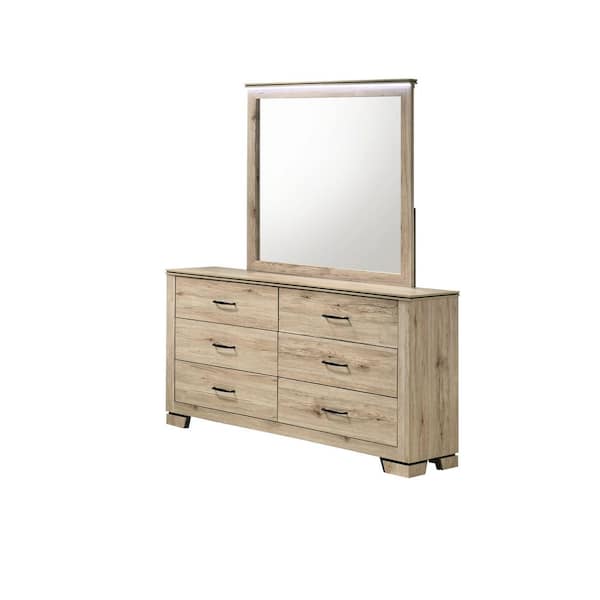 Best Quality Furniture Steph 5-Piece Light Oak Wood Frame Eastern