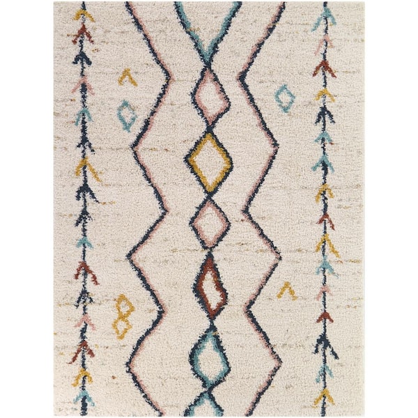 BALTA Maspero Cream 5 ft. x 7 ft. Moroccan Area Rug