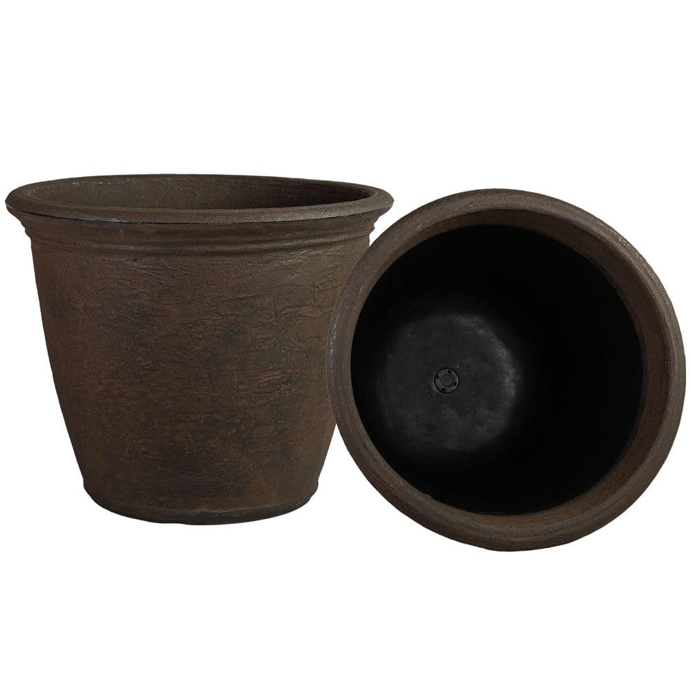 Anjelica 14 Gal. Dual-Wall Sable Indoor/Outdoor Resin Planter (20 in. L x 20 in. W x 16 in. H) 2-Pack price history on PriceWatchPro
