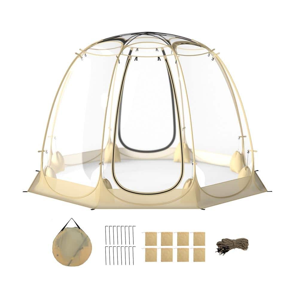 Pop Up Bubble Tent 630 Degree Transparent PVC Igloo 8.5 x 8.5 ft. Instant Setup Screen House for 5-6 People-Beige price history on PriceWatchPro