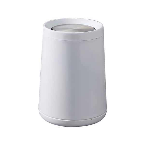 Unbranded 2.6 Gal. White Metal Trash Can with Flip Cover