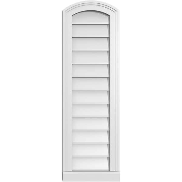 Ekena Millwork 12 in. x 38 in. Arch Top Surface Mount PVC Gable Vent: Functional with Brickmould Sill Frame