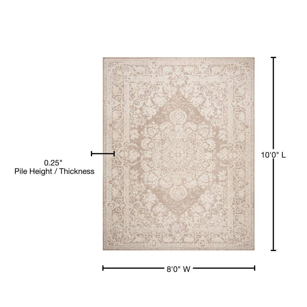 Elegant Floral Essence Hand-Knotted Beige/Cream Square Area Rug