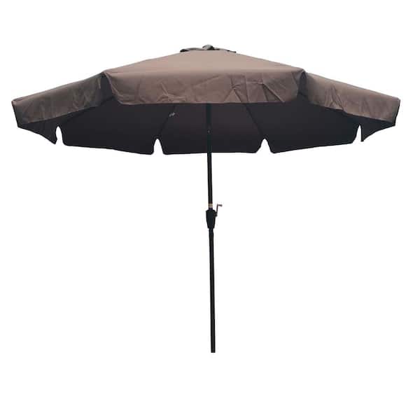 Sireck 10 ft. Steel Market Patio Umbrella in Chocolate
