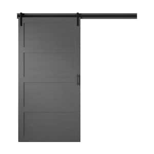 42 in. x 84 in. Antique Gray Finished Composite Sliding Barn Door with Hardware Kit