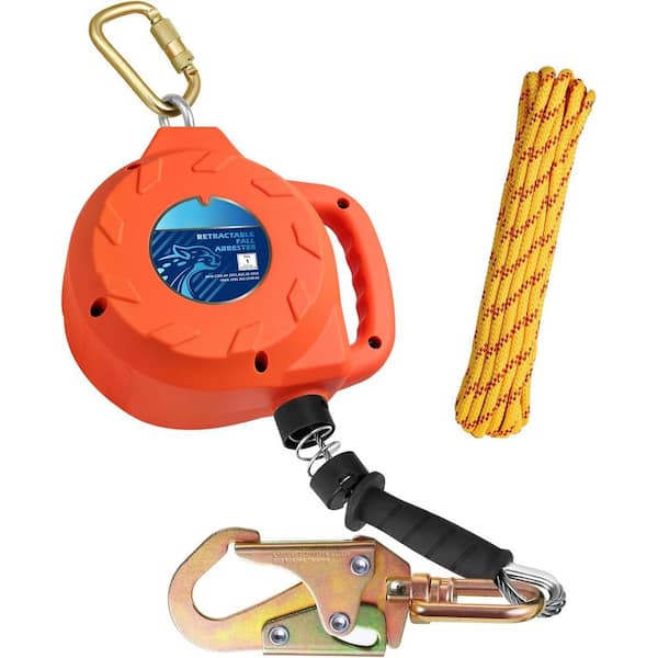 30 ft. Retractable Fall Arrest Lanyard Self-Retracting Safety Galvanized Steel Cable Waterproof Housing Shock Absorber
