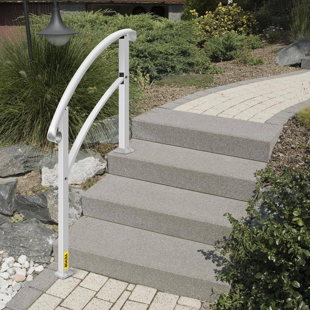 Matte White 3-Step Stainless Steel Outdoor Handrail Kit
