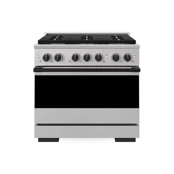 Autograph 36 in. 5.2 cu. ft. Marino Dual Fuel Freestanding Range w/ 6 Gas Burners and Convection Oven w/ Black Accents