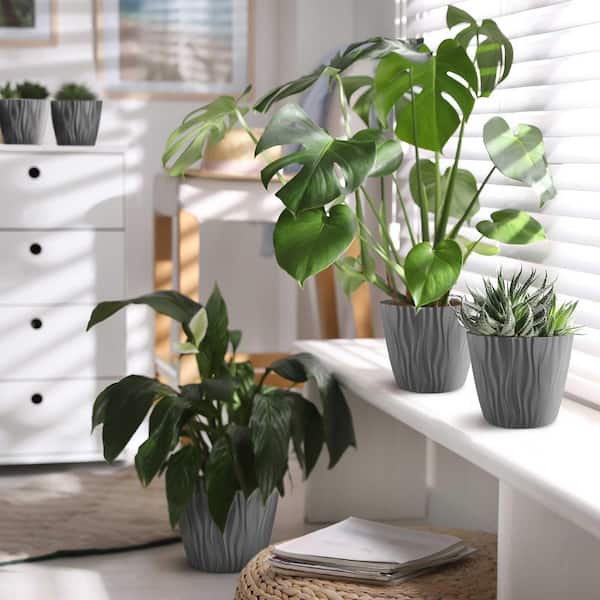 Utopia Home Plant Pots Indoor with Drainage - 7/6.6/6/5.3/4.8 Inches  Decorative