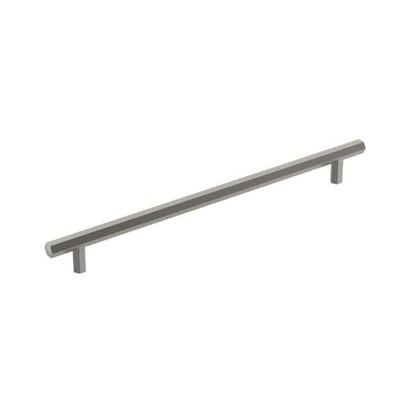 Amerock Caliber 10-1/16 in. (256mm) Modern Satin Nickel Bar Cabinet Pull