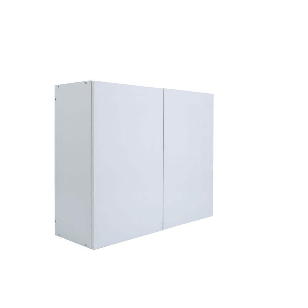White Gloss 36" Frameless Wall Kitchen Cabinet with Soft Close Doors